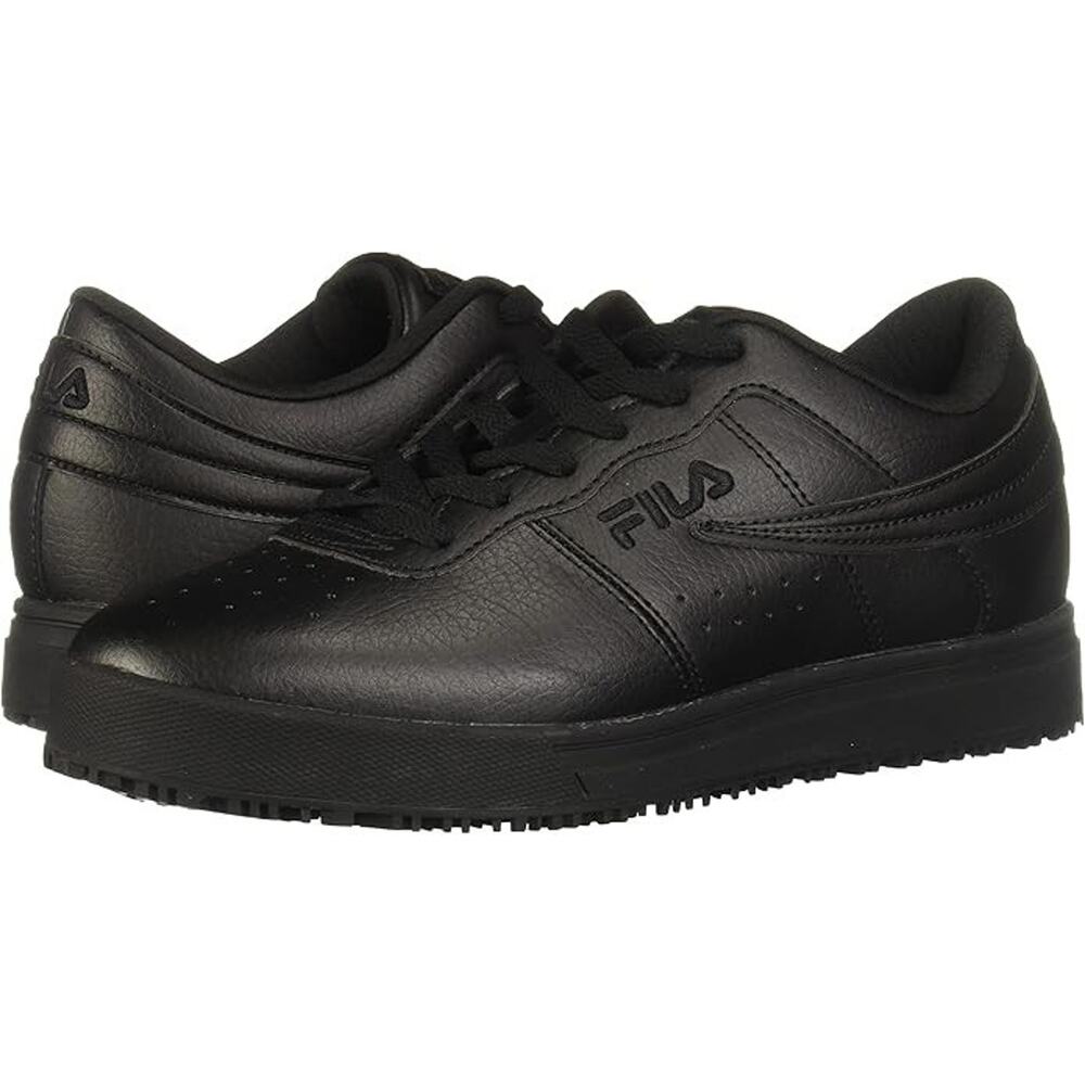 Fila ASTM F2913-19 Black Slip Resistant Work Shoes Women's 9.5 Lace Up Round Toe